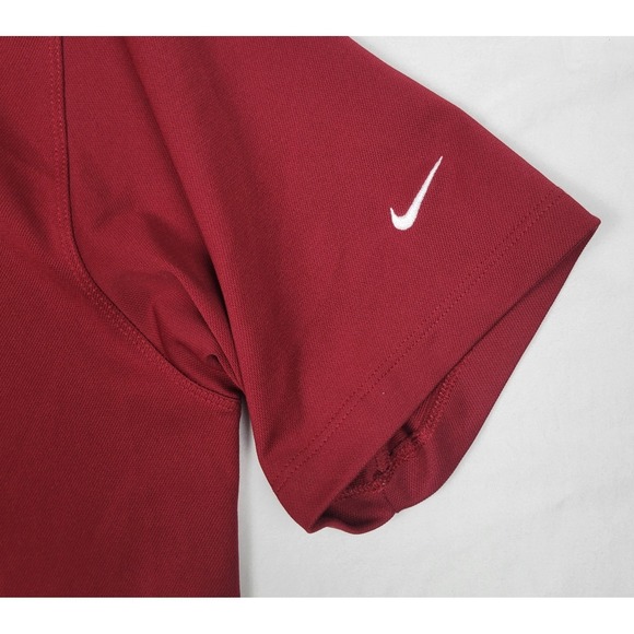 Nike Golf Dri Fit Polo Shirt Mens Large Alabama Dark Red Casual - Picture 2 of 5
